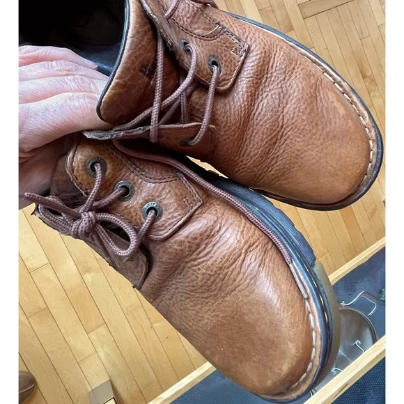 Women9 men8 Oxford Docs shoe lace tan vintage leather Dr. Martens yellow s… - Picture 2 of 10